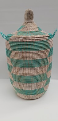 Adija-rieten-mand-turquoise-wit